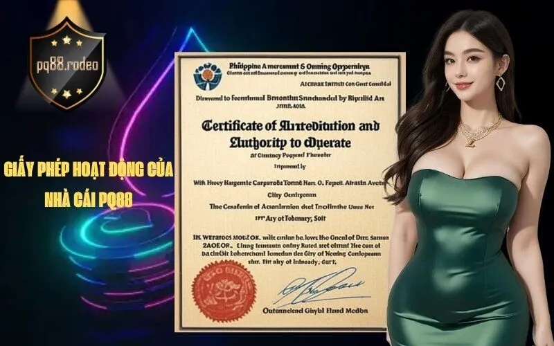 Giấy phép hoạt động của nhà cái pq88